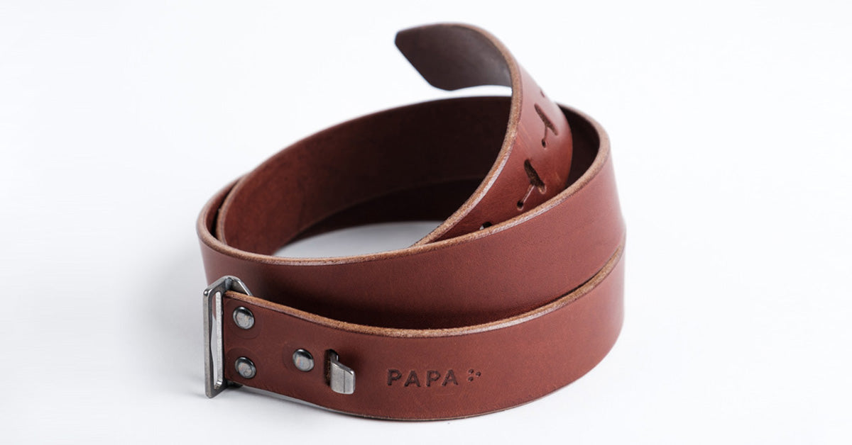 Papa & K Los Angeles Buckle Belt Leather Size Small Brown USA 39 Western